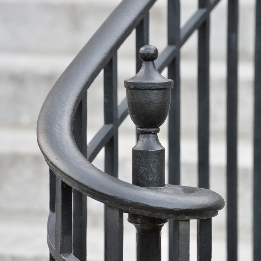 Wrought iron handrail and finial jpg